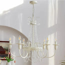 French Romantic White Led Chandelier Bedroom E14 Pendant Light Creamy Luminarias - Ljojo.