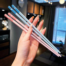 Ljojo Love Chopsticks: Reusable Alloy Korean Sushi Chopsticks, Non-Slip, 5 Pairs