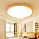 Ljojo Modern Round Wooden Ceiling Lamp for Living Room Bedroom Decor