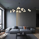 Ljojo Modern Glossy Glass Ball Chandelier Pendant Light for Living & Dining Room