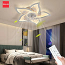 Ljojo Lotus Ceiling Fan Light: Remote Control, 6-speed, Decorative LED for Living Room & Bedroom