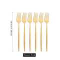 Ljojo Matte Gold Tableware Cutlery Set Stainless Steel Flatware Kitchen Dinner