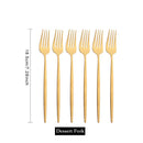 Ljojo Matte Gold Tableware Cutlery Set Stainless Steel Flatware Kitchen Dinner