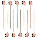 Ljojo Long Handle Mirror Ice Spoon Set - 10Pcs Stainless Steel Flatware & Bar Tools