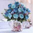 Ljojo™ Ceramic Vase & Flower Arrangement Set - Home Decor Crafts