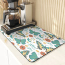 Butterfly Print Table Mat Coaster Set by Ljojo: Kitchen Accessories Absorbent Drying Mat