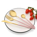 Ljojo Matte Stainless Steel Dinner Fork Set - 6Pcs Gold Silverware Flatware