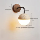 Ljojo LED Wall Lights Yellow Travertine Mid Century Modern Bedside Lamps