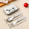 Ljojo 3Pcs Outdoor Folding Stainless Steel Cutlery Set for Camping & Picnic