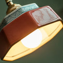Vintage LED Ceiling Chandelier Ceramic Copper Pendant Light Fixture for Bedroom - Ljojo