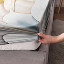 Ljojo Marble Swirl Single Bed Fitted Sheet: Soft, Comfortable Polyester, Machine Washable