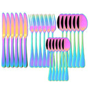 Ljojo 24-Piece Stainless Steel Rainbow Cutlery Set and Tableware