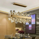 Ljojo Crystal Pendant Light Retro Style Stainless Steel Lamp Atmospheric Design