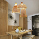 Bamboo Chandelier Modern Southeast Asian Style Rattan Lamp for Dining Room by Ljojo