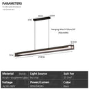 Nordic Linear Led Chandelier for Dining Room | Modern Strip Hanging Light by Ljojo