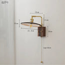 Ljojo Medieval Style Walnut Wall Lamp for Master Bedroom Living Room Study Dining Room