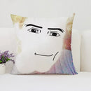 Ljojo Man Face Print Plush Cushion Cover 50x50cm