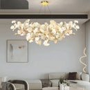 Italian Ginkgo Leaf LED Pendant Light Gold Silver Branch Art Lamp for Living Room by Ljojo
