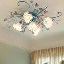 LED Rose Flower Ceiling Lamp Pastoral Style Light for Bedroom Living Room Decor by Ljojo