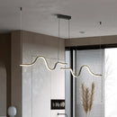 Ljojo Linear LED Pendant Light: Nordic Luxury Chandelier for Restaurant, Kitchen, Office.