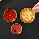 Ljojo 304 Stainless Steel Seasoning Dish Set - Round Golden Barbecue Saucer Plates