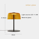 Green Glass Table Lamp for Home Office Bedroom Nightstand, Ljojo Luxury Desk Light