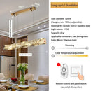 Ljojo Luxury Crystal LED Pendant Lamp - Silver Chandelier Lighting for Living & Dining Room