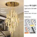 LED Crystal Chandelier: Modern Villa Hanging Light for Hotel Lobby & Staircase - Ljojo
