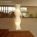 Ljojo Japanese Minimalist LED Floor Lamp: Elegant Cloth Textile Chandelier for Home Decoration.