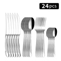 Ljojo 24pc Stainless Steel Tableware Set for Family Dining