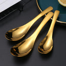 Ljojo 304 Stainless Steel Korean Children Soup Spoon Ice Cream Dessert Fruit Spoons