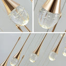 Ljojo Luxury Crystal LED Chandelier, Gold Pendant Light for Staircase and Lobby