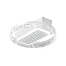 Ljojo 19.7Crystal LED Ceiling Fan with Light Chandelier, Dimmable, Remote Control