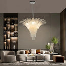 French Designer Crystal Chandelier Adjustable Height Modern Ceiling Light Fixture by Ljojo for Living & Dining Room