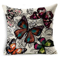 Ljojo Linen Butterfly Cushion Cover 45x45cm - Decorative Pillow Case for Sofa & Bed