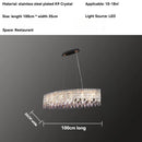 Ljojo Modern Luxury Purple Crystal Chandelier for Living Room Kitchen LED Hanging Lamp