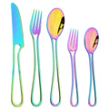 Gold Cutlery Set Stainless Steel Dinnerware Ljojo Tableware Party Kitchen Flatware