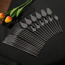 Ljojo 24-Piece Stainless Steel Cutlery Set - Black Mirror Finish