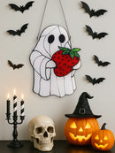 Ljojo™ Halloween Ghost Hanging Decor, Cute Strawberry Ghost Design - Window/Wall Ornaments