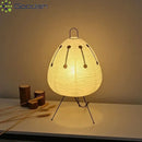 Ljojo Wabi-sabi LED Table Lamp: Tripod Rice Paper Pomelo Art Chandelier for Living Room