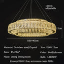 Ljojo Luxury Gold LED Crystal Chandeliers for Living & Dining Room