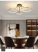 Nordic Minimalist Gold Ring LED Ceiling Light Fixture for Restaurant Bedroom Living Room by Ljojo