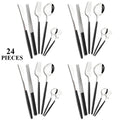Ljojo 24-Piece Silver Stainless Steel Kitchen Tableware Set