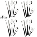 Ljojo 24-Piece Silver Stainless Steel Kitchen Tableware Set