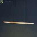 Medieval Bauhaus Walnut Wood Linear LED Pendant Lights for Living Room by Ljojo