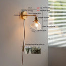 Ljojo Milky White Glass LED Wall Light Sconce Rotate Pull Chain Switch