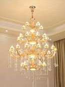 European Jade Lamp Crystal Pendant Lights French LED for Luxury Grand Hotel Staircase by Ljojo