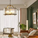 Ljojo Luxury Glass Chandelier: Modern Golden Copper Ceiling Pendant Light Fixture LED Lamp