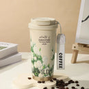 Ljojo 500ml Stainless Steel Vacuum Insulated Coffee Cup Straw Mug