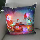 Ljojo LED Christmas Cushion Cover Merry Santa Claus Snowman Pillow Home